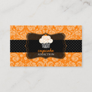 PixDezines orange chocolate cupcake/pâtisserie/diy Business Card
