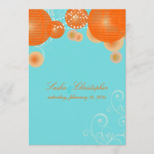 PixDezines orange lanterns/diy background colour Invitation