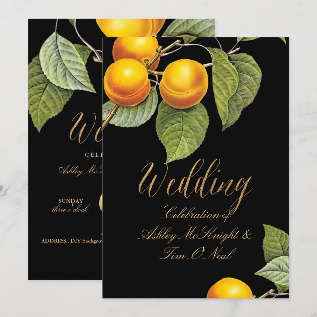 PixDezines Orchard/Peaches/Redoute Invitation (Front/Back)