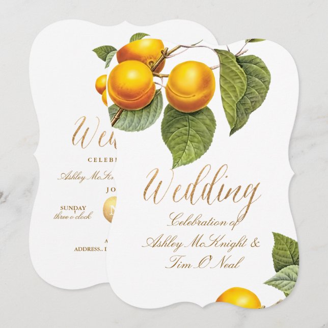 PixDezines Orchard/Peaches/Redoute Invitation (Front/Back)