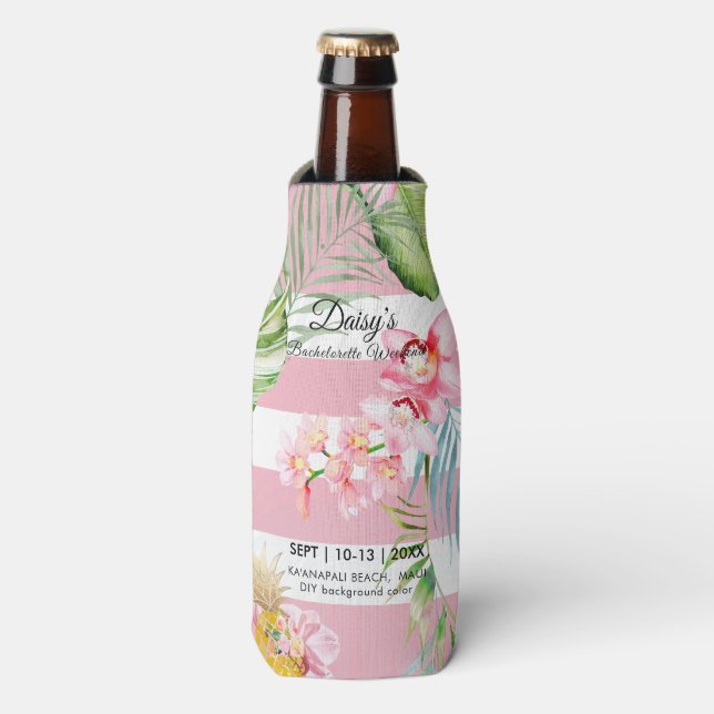 PixDezines Orchid Isle, Bachelorette Weekend Bottle Cooler (Bottle Front)