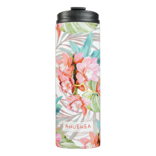 PixDezines Orchid Isle, Orange Cymbidium Thermal Tumbler