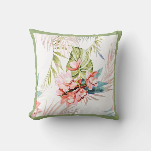 PixDezines Orchid Isle, Tropical, Frame DIY Cushion (Front)