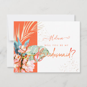 PixDezines Orchid Isle Will You .. Bridesmaid Invitation
