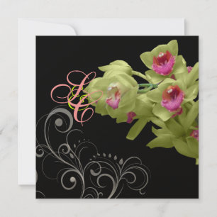 PixDezines Orchid+Ornamental Flourish+diy colours Invitation