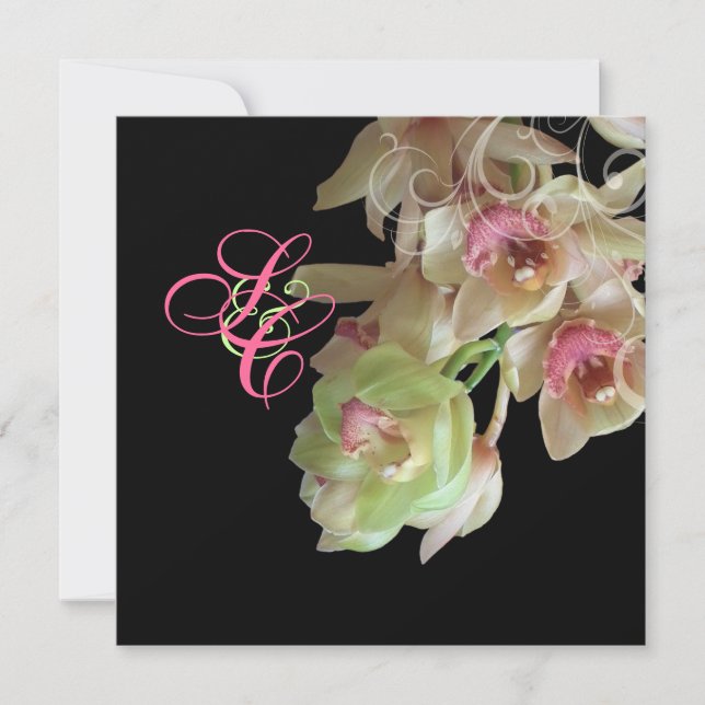 PixDezines Orchid + Ornamental Flourish Invitation (Front)