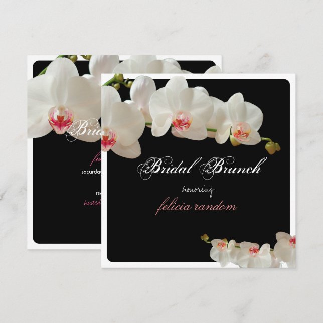 PixDezines orchids/bridal brunch/diy background Invitation (Front/Back)