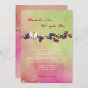 PixDezines Original Love Birds on watercolor Invitation