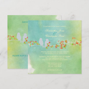 PixDezines Original Love Birds on watercolor Invitation