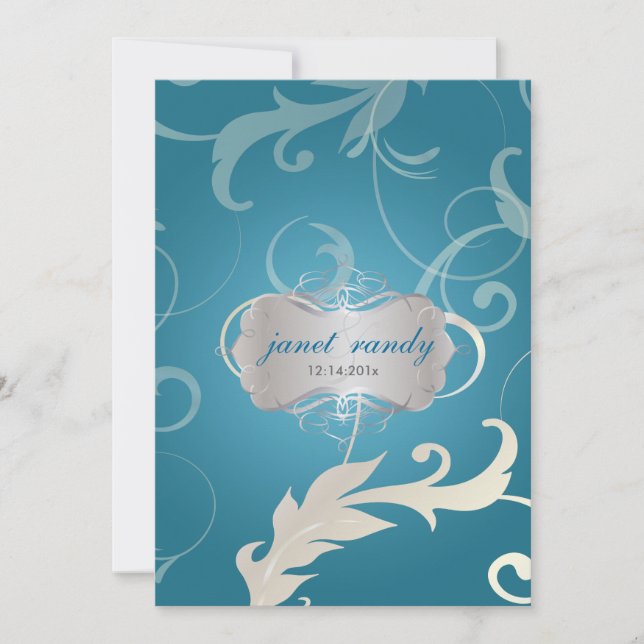 PixDezines Ornamental Leaves + Swirls Invitation (Front)