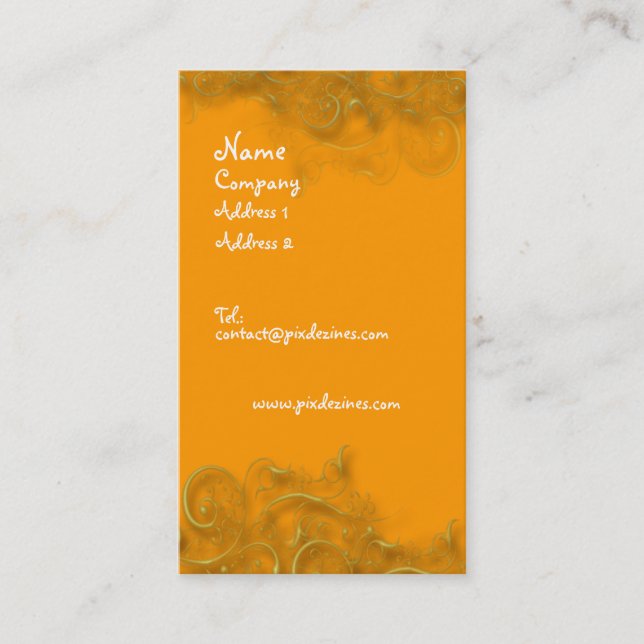PixDezines Ornamental swirls, faux gold Business Card (Front)