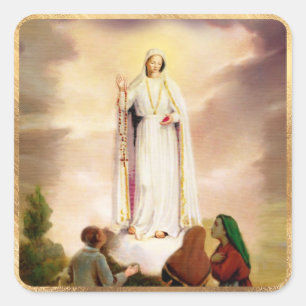 PixDezines Our Lady of Fatima Square Sticker