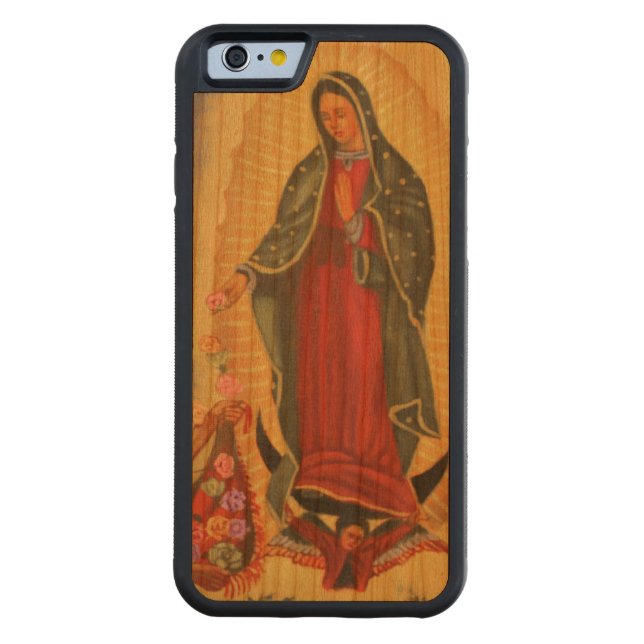 PixDezines Our Lady of Guadalupe Carved Wood iPhone Case (Back)