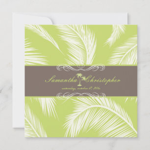 PixDezines Palm Fronds, Cocoa+Lime Invitation