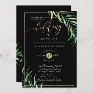 PixDezines Palm Fronds+Honeycomb Invitation
