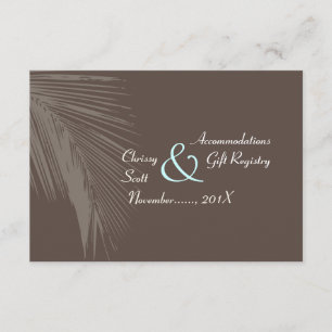 PixDezines palm fronds silhouette/cocoa+blue/hotel Enclosure Card