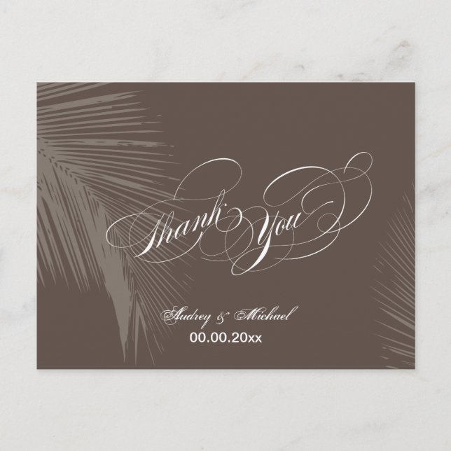 PixDezines Palm Fronds Thank you/DIY colour!! Postcard (Front)