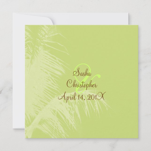 PixDezines palm frons/coconut leaves/diy colours Invitation (Front)