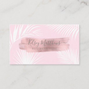 PixDezines Palms+Faux Rose Gold Brush Business Card