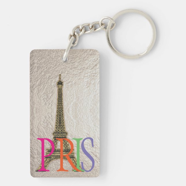 PixDezines Paris/Eiffel Tower/DIY colour Key Ring (Back)