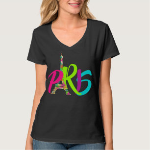 PixDezines paris, eiffel tower/DIY font+colour T-Shirt