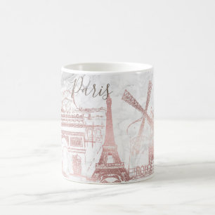 PixDezines PARIS in FAUX ROSE GOLD+MARBLE Coffee Mug