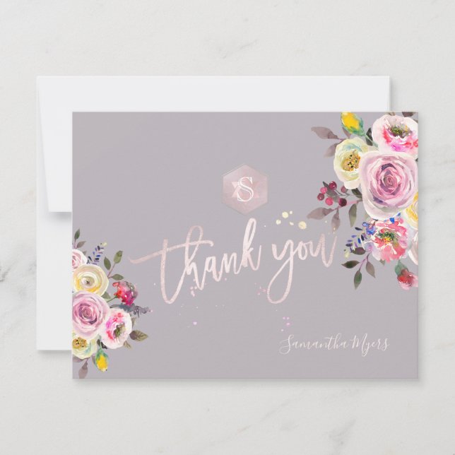 PixDezines Pastel Roses  Mitzvah Thank You✡ RSVP Card (Front)