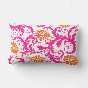 PixDezines pavo damask/diy background colour Lumbar Cushion