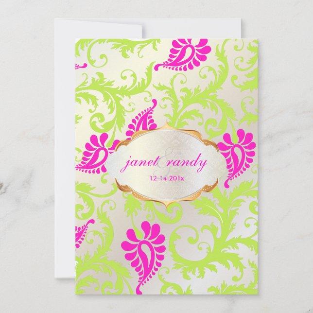 PixDezines pavo damask Invitation (Front)