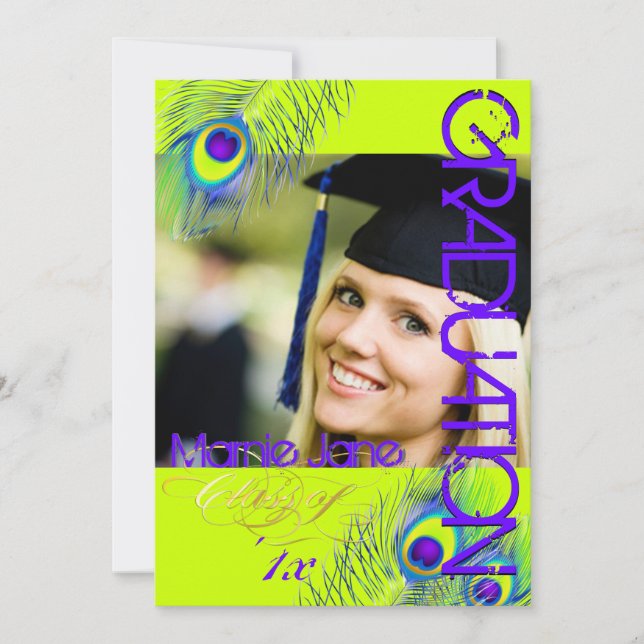 PixDezines Peacock, 2013 Graduation/diy background Invitation (Front)