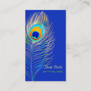PixDezines Peacock Aqua Blue/DIY cobalt background Business Card