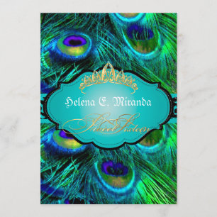 PixDezines peacock+cheetah/sweet sixteen Invitation
