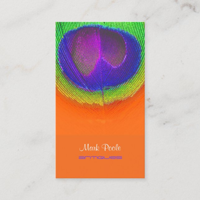 PixDezines Peacock eye/cobalt+emerald Business Card (Front)