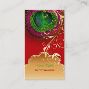 PixDezines Peacock eye+filigree swirls Business Card