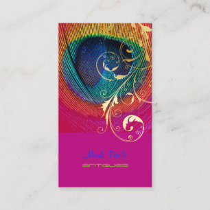 PixDezines Peacock eye+filigree swirls Business Card