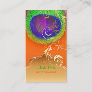 PixDezines Peacock eye+filigree swirls Business Card
