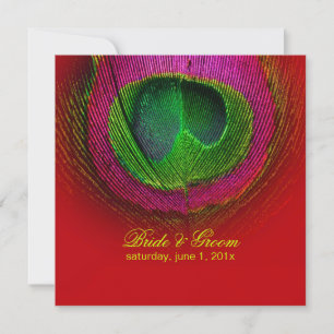 PixDezines peacock eye/red+green Invitation