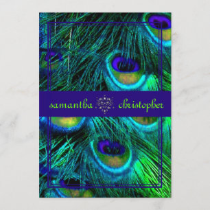 PixDezines peacock feather/aqua/turquoise Invitation