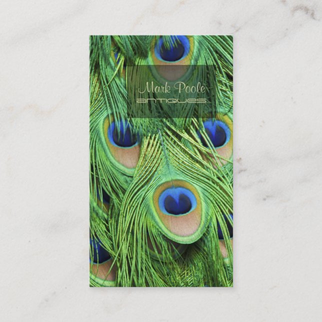 PixDezines Peacock Feather Business Card (Front)