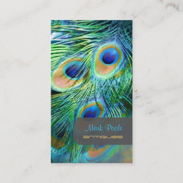 PixDezines Peacock feather Business Card (Front)