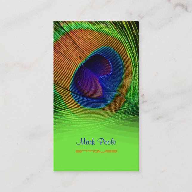 PixDezines Peacock feather Business Card (Front)