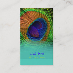 PixDezines Peacock feather Business Card