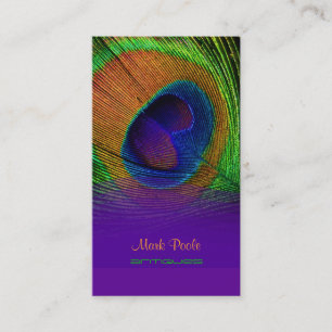 PixDezines Peacock feather Business Card