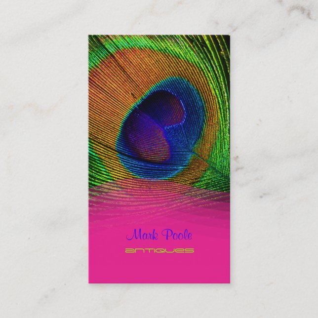 PixDezines Peacock feather Business Card (Front)