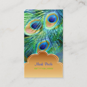PixDezines Peacock feather Business Card