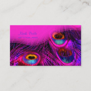 PixDezines Peacock feather business cards