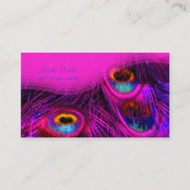 PixDezines Peacock feather business cards (Front)