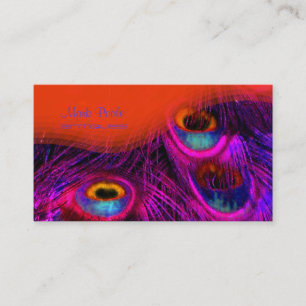 PixDezines Peacock feather business cards