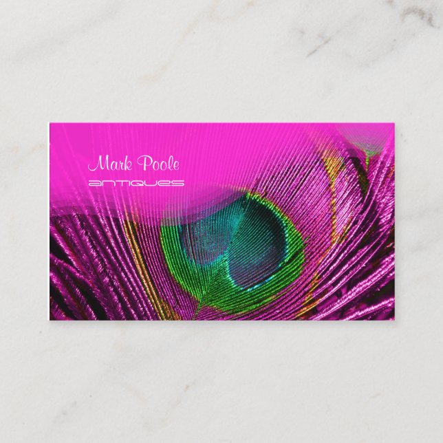 PixDezines Peacock feather business cards (Front)