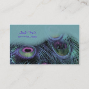 PixDezines Peacock feather business cards